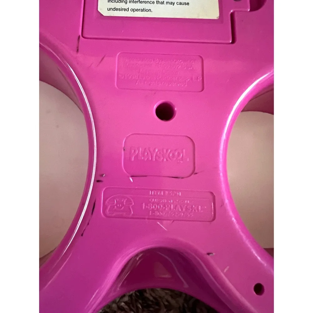 Vintage 1998‎ Playskool Barney Electronic Drum Set Musical Toy Hasbro Pink 5701